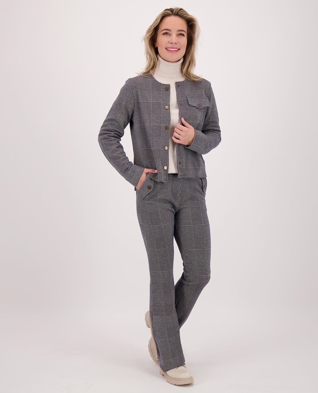 Je m'appelle Jassen Jacket Jacquard | Navy/Dark Greige