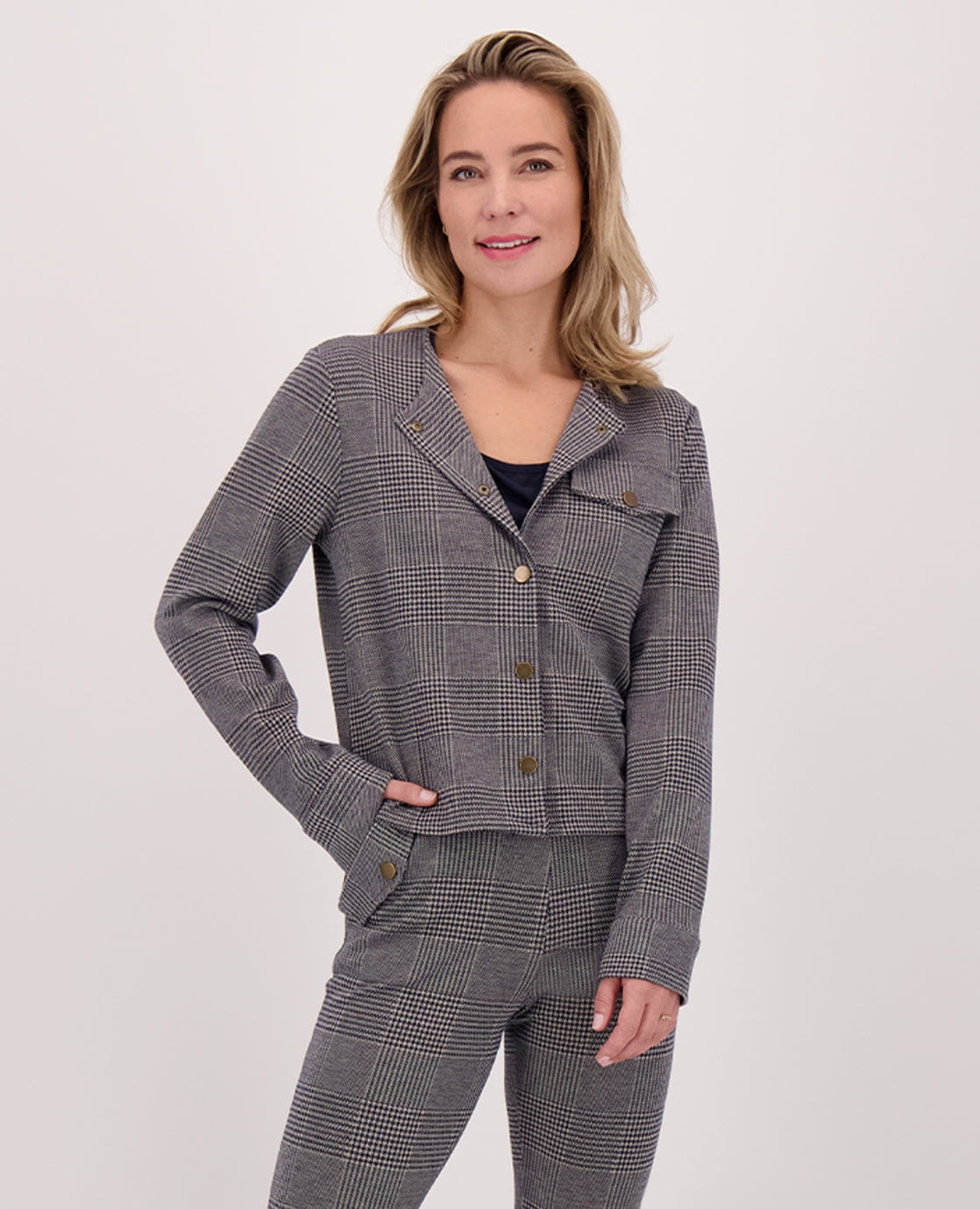 Je m'appelle Jassen Jacket Jacquard | Navy/Dark Greige
