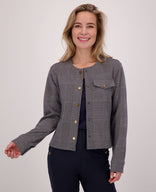 Je m'appelle Jassen Jacket Jacquard | Navy/Dark Greige