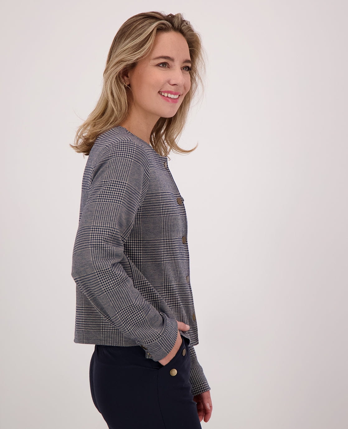 Je m'appelle Jassen Jacket Jacquard | Navy/Dark Greige