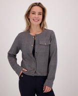 Je m'appelle Jassen Jacket Jacquard | Navy/Dark Greige