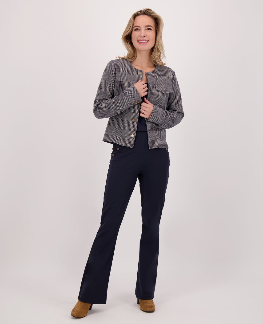 Je m'appelle Jassen Jacket Jacquard | Navy/Dark Greige