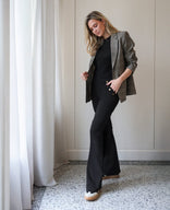 Je m'appelle Broeken Zwart / XS / (32'') Pant Flare Marise Buttons Travel | Zwart