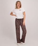 Je m'appelle Broeken Pant Satin Straight | Taupe / Zwart