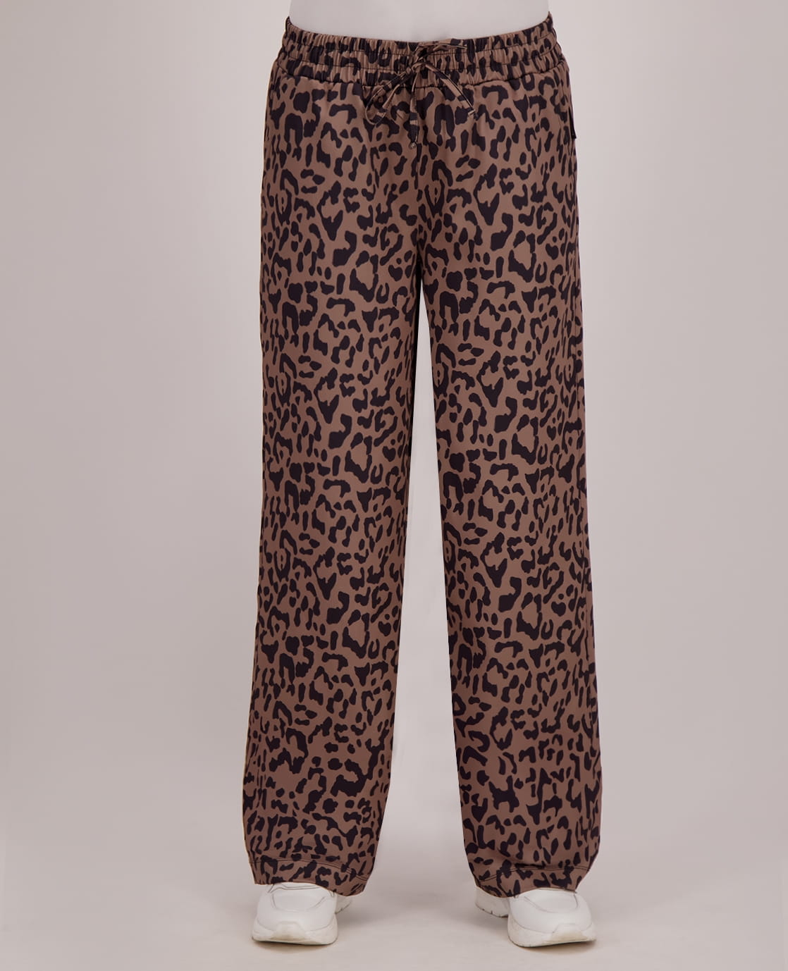 Je m'appelle Broeken Pant Satin Straight | Taupe / Zwart