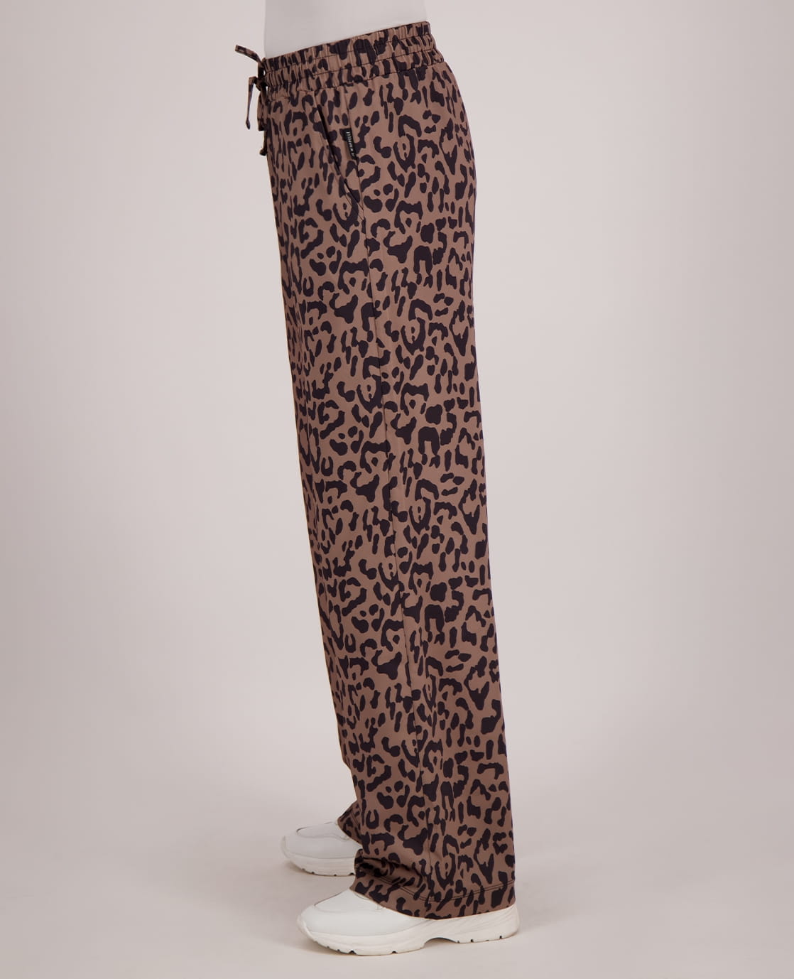 Je m'appelle Broeken Pant Satin Straight | Taupe / Zwart