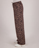 Je m'appelle Broeken Pant Satin Straight | Taupe / Zwart