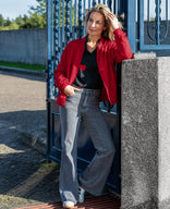 Je m'appelle Broeken Grey / XS / Regular Pant Flare Stretch Denim | Grey