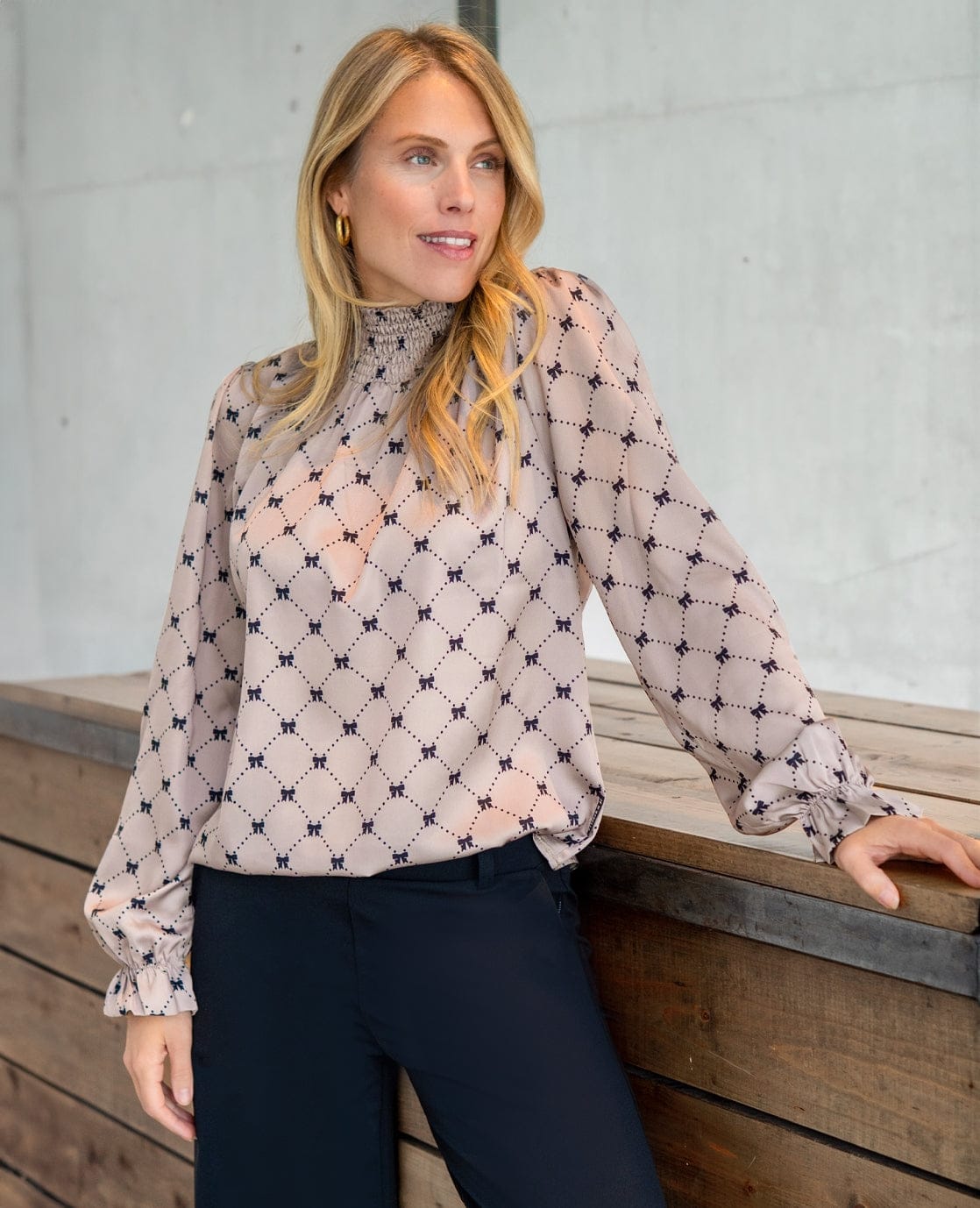 Je m'appelle Tops Dark Greige/Black / XS Top Colle | Dark Greige/Black