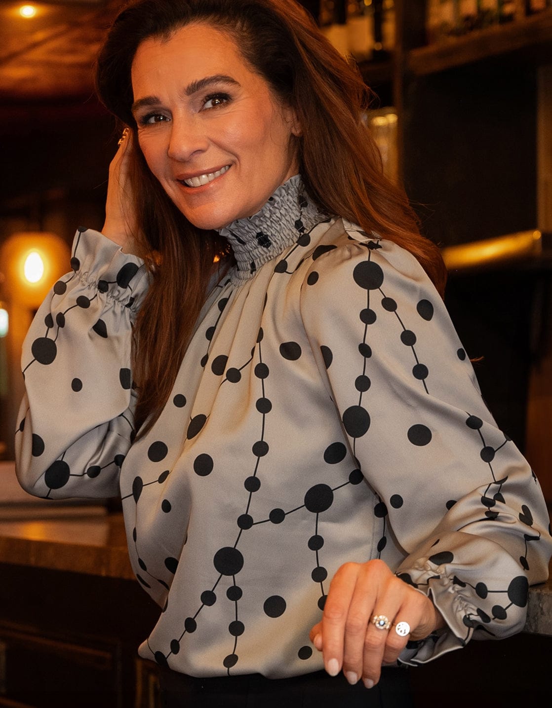 Je m'appelle Tops Champagne / Zwart / XS Top Colle | Champagne / Zwart