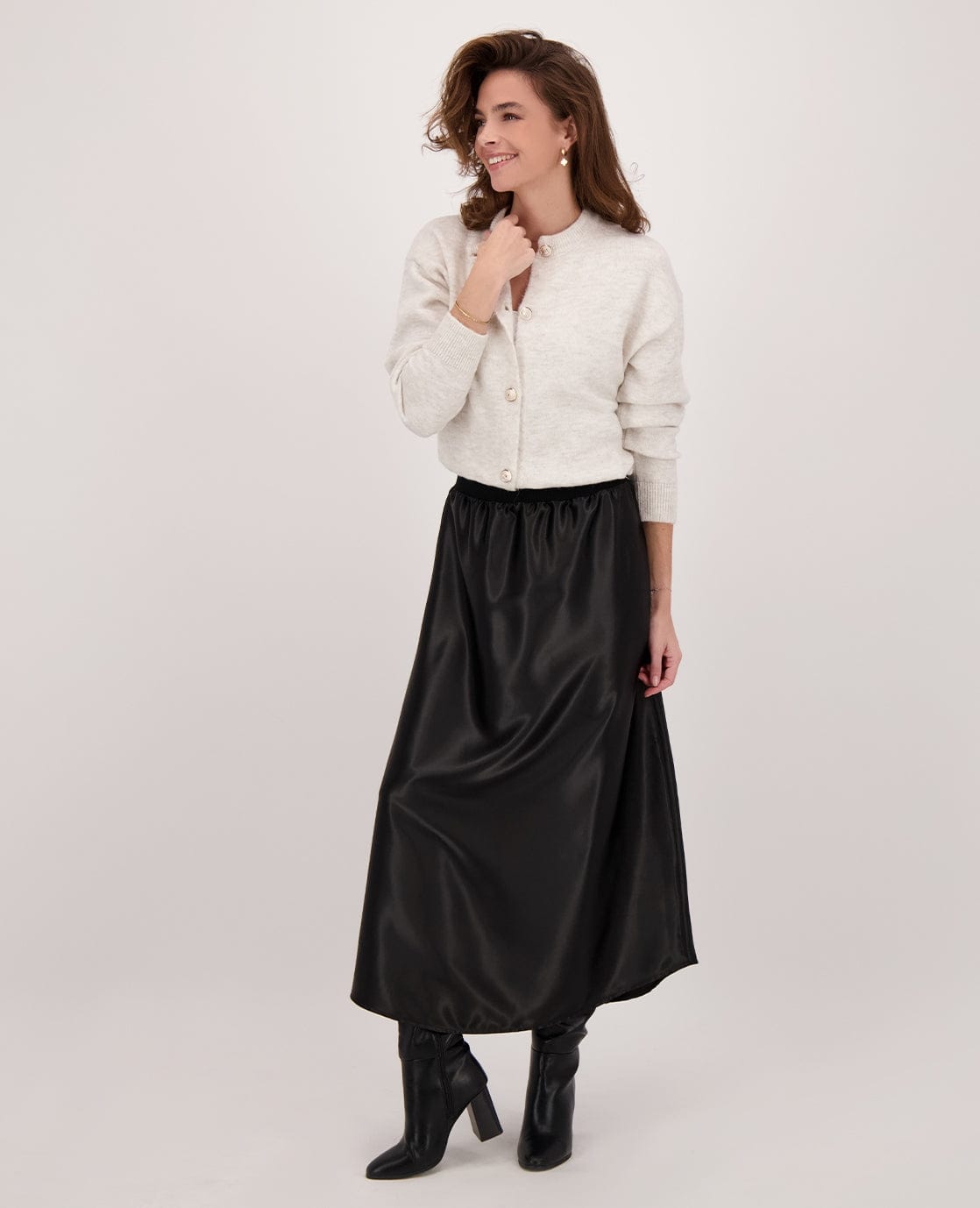 Je m'appelle Jurken Skirt Satin | Zwart