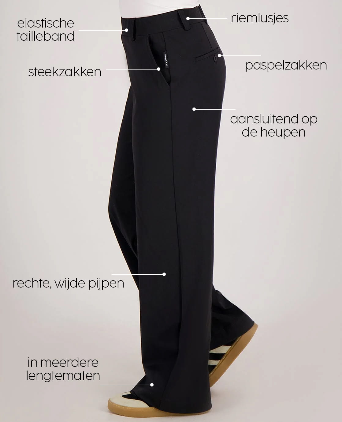 Je m'appelle Broeken Pant Lizzy Travel ++++ | Zwart