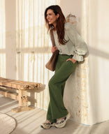 Je m'appelle Broeken Dark Olive / XS / (30'') Pant Lizzy Travel ++++ | Dark Olive