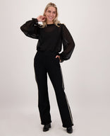 Je m'appelle Tops Top Dotted Mesh | Zwart