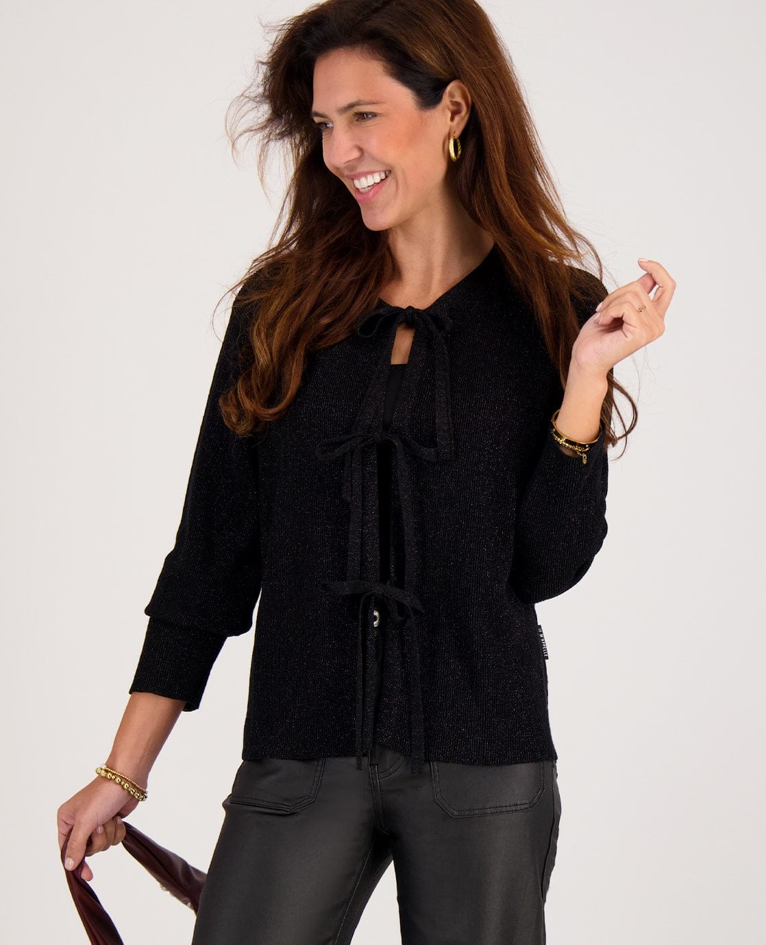 Je m'appelle Tops Top Sparkle Bow | Zwart