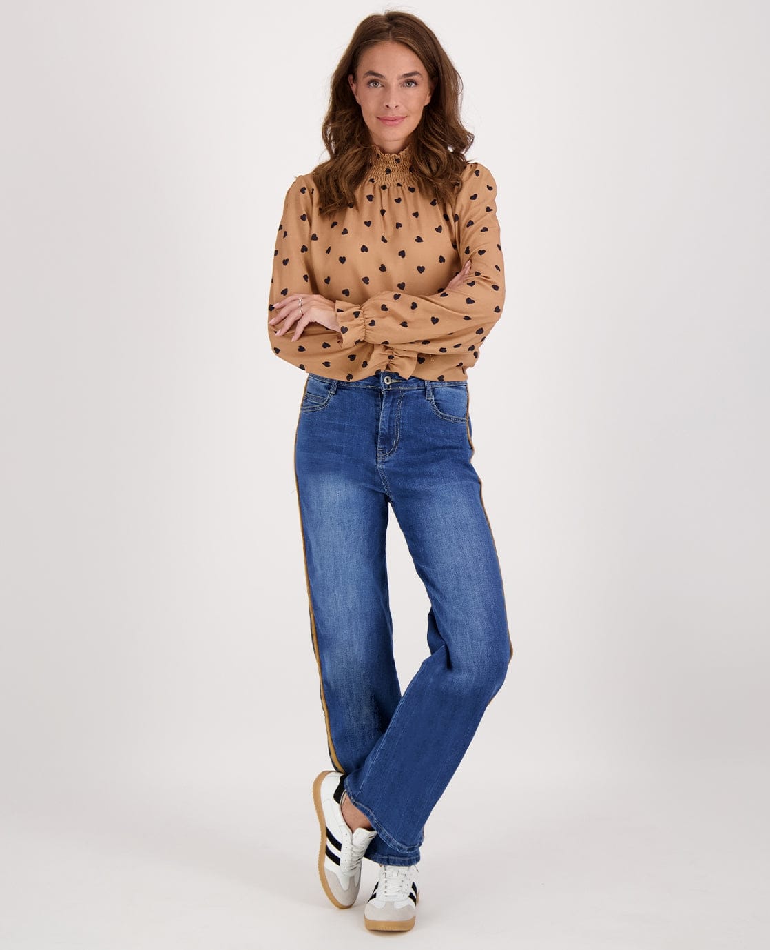 Je m'appelle Broeken Dark Denim/Camel / XS / Short Pant Straight Denim | Dark Denim/Camel