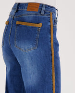 Je m'appelle Broeken Pant Straight Denim | Dark Denim/Camel