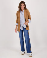 Je m'appelle Broeken Pant Straight Denim | Dark Denim/Camel