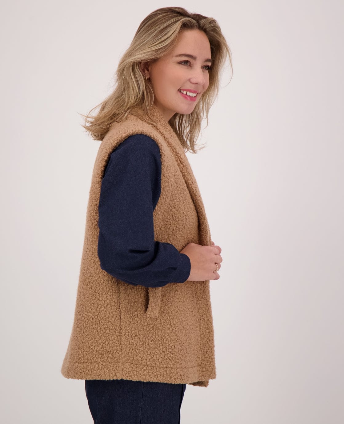 Je m'appelle Tops Cognac / S/M/L/XL Gilet Teddy | Cognac