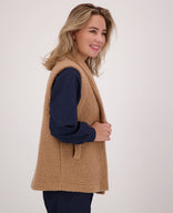 Je m'appelle Tops Cognac / S/M/L/XL Gilet Teddy | Cognac