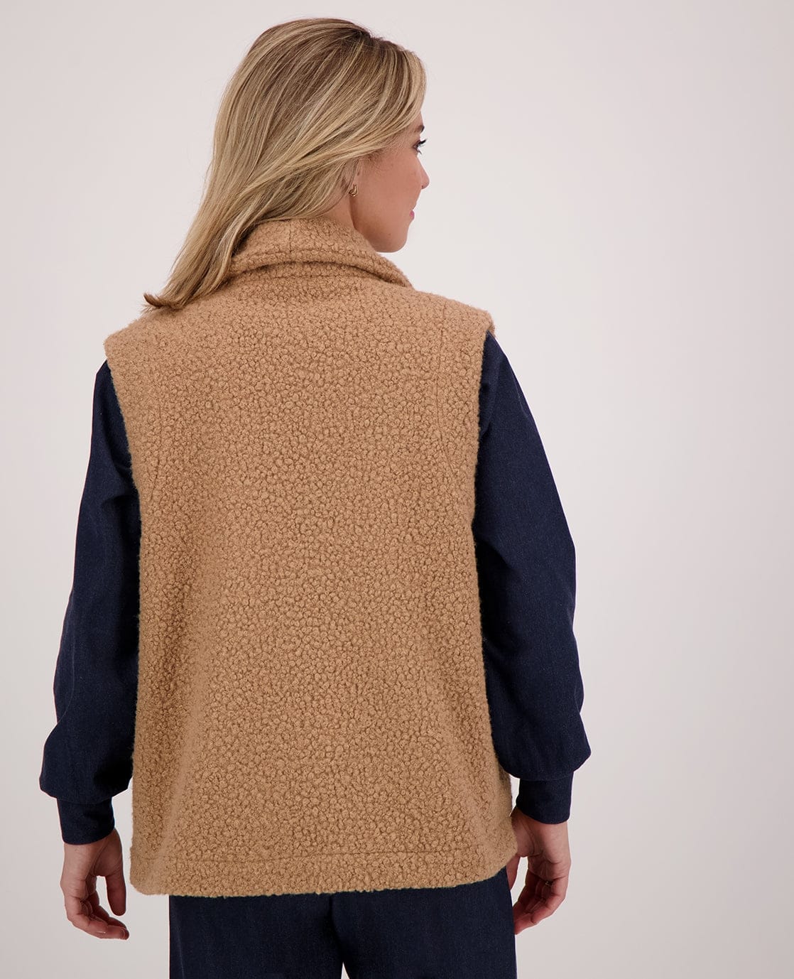 Je m'appelle Tops Cognac / S/M/L/XL Gilet Teddy | Cognac