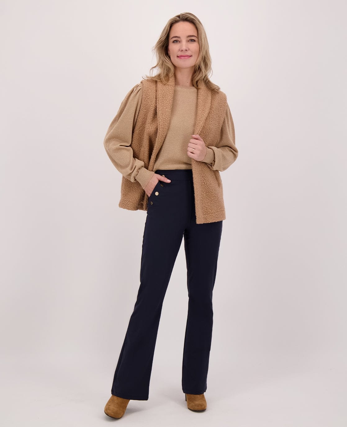 Je m'appelle Tops Cognac / S/M/L/XL Gilet Teddy | Cognac