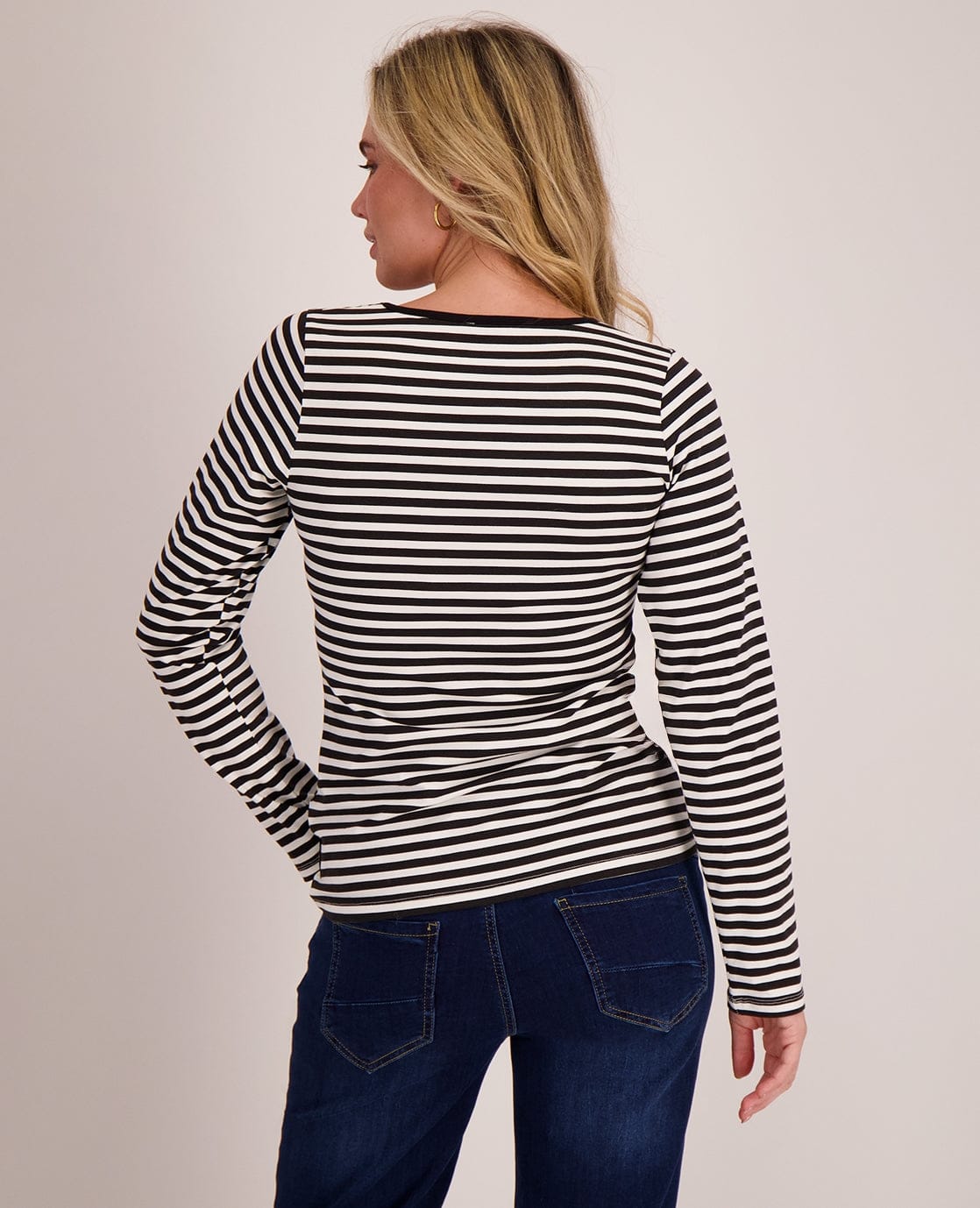 Je m'appelle Tops Tee Stripes | Zwart/Porselein wit