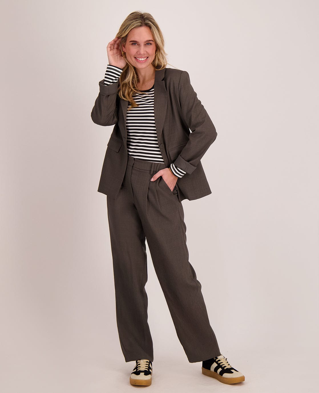 Je m'appelle Tops Tee Stripes | Zwart/Porselein wit