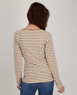 Je m'appelle Tops Tee Stripes | Dark Sand / Porcelain White