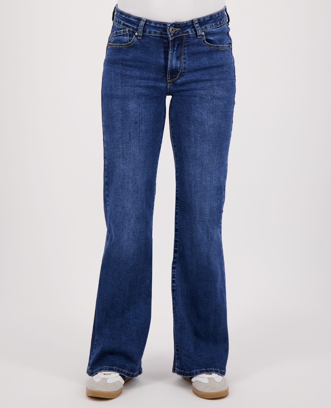 Je m'appelle Broeken Pant Flare Superstretch Denim | Medium Blue
