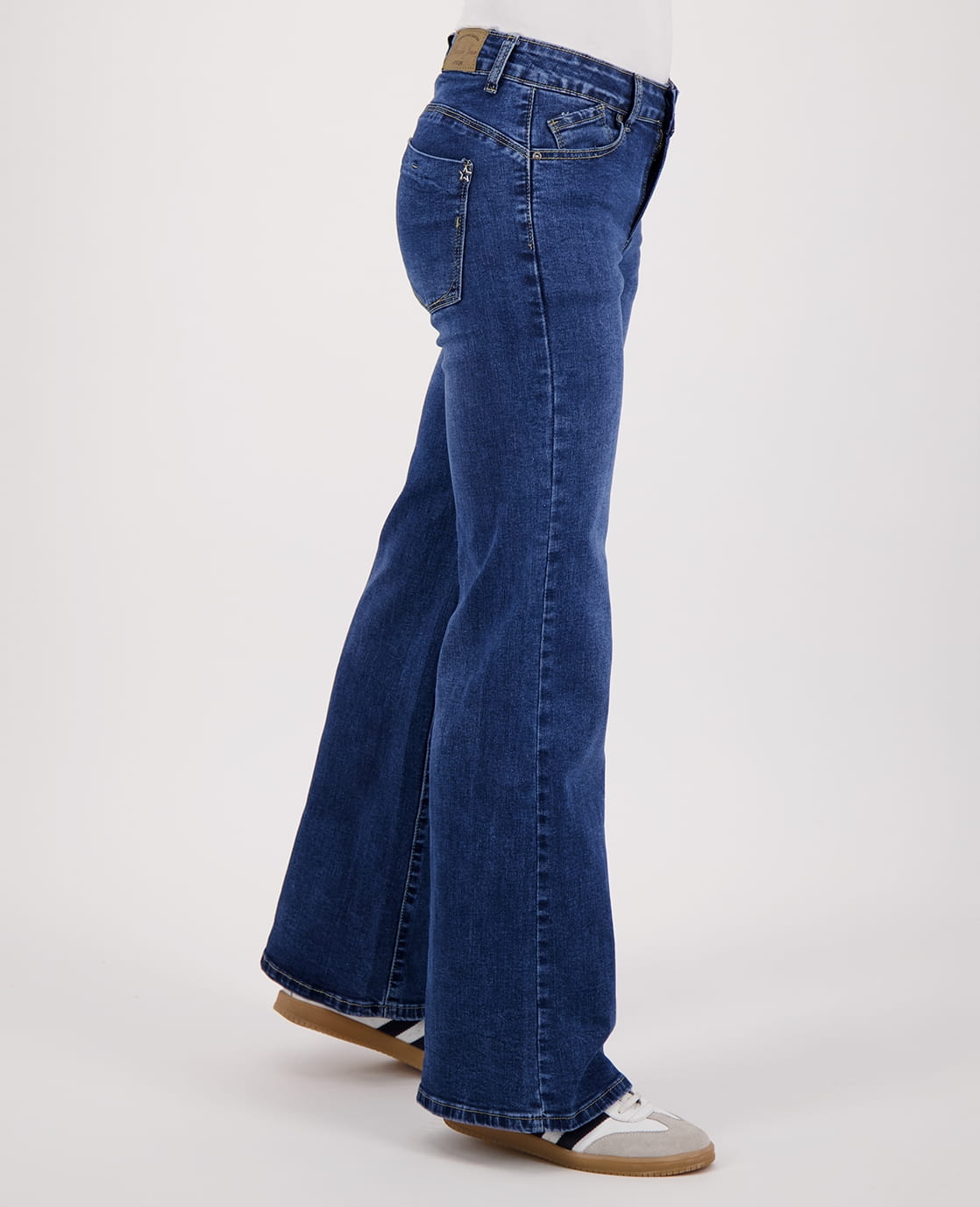 Je m'appelle Broeken Pant Flare Superstretch Denim | Medium Blue