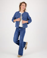 Je m'appelle Broeken Pant Flare Superstretch Denim | Medium Blue