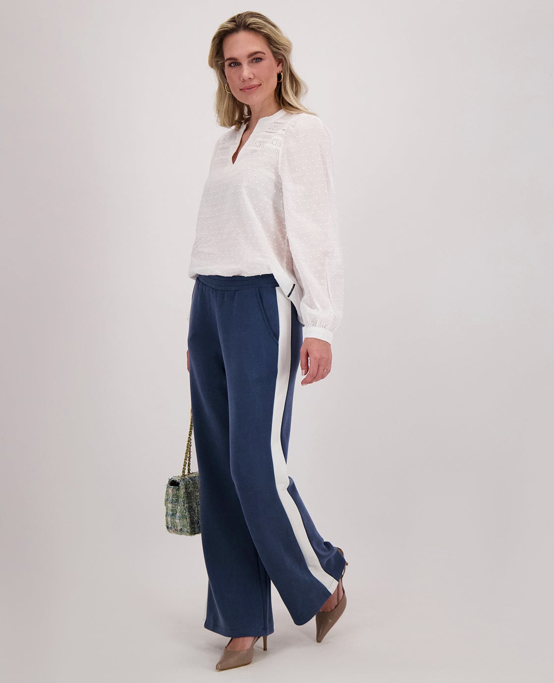 Je m'appelle Broeken Pant Dani | Stone Blue/Off White