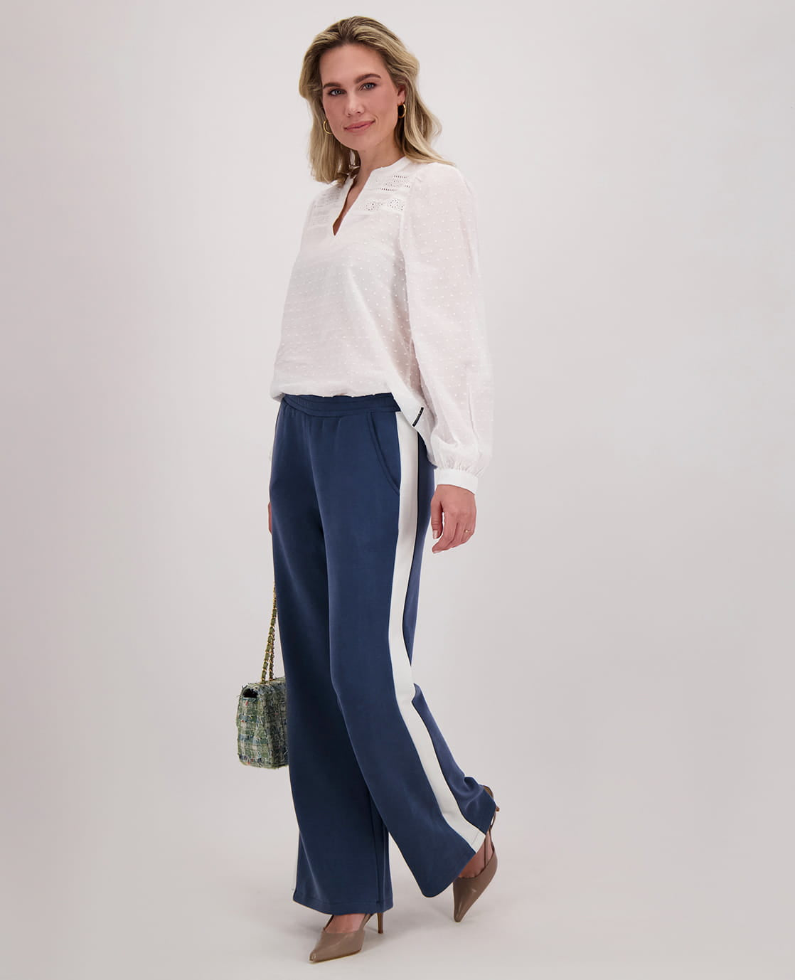 Je m'appelle Broeken Pant Dani | Stone Blue/Off White