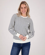 Je m'appelle Tops Sweater Livia | Porselein Wit / Donkerblauw