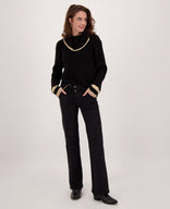 Je m'appelle Tops Pull Knitted | Black/Gold