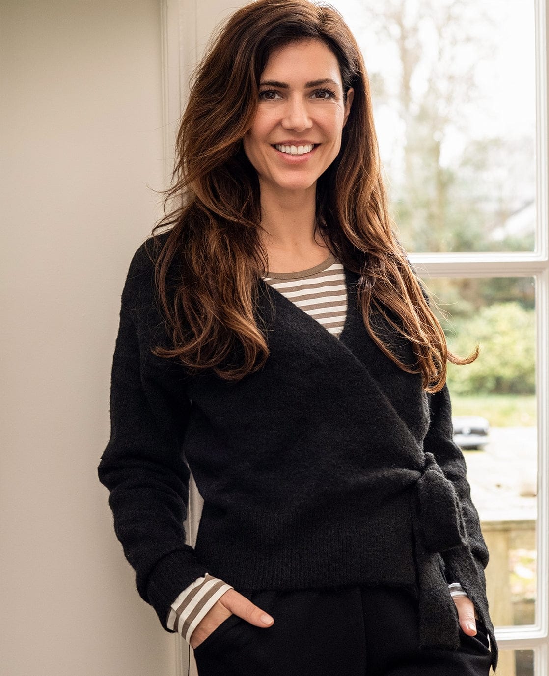 Je m'appelle Vesten Zwart / S/M Cardigan Wrapped | Zwart