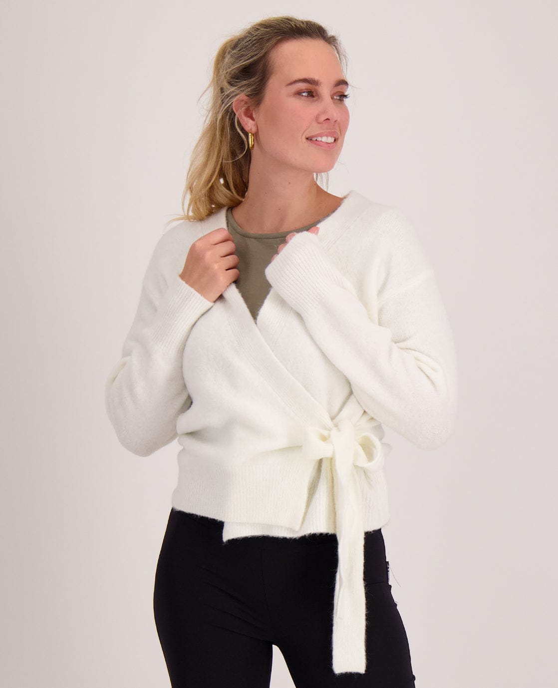 Je m'appelle Vesten Ecru / S/M Cardigan Wrapped | Ecru