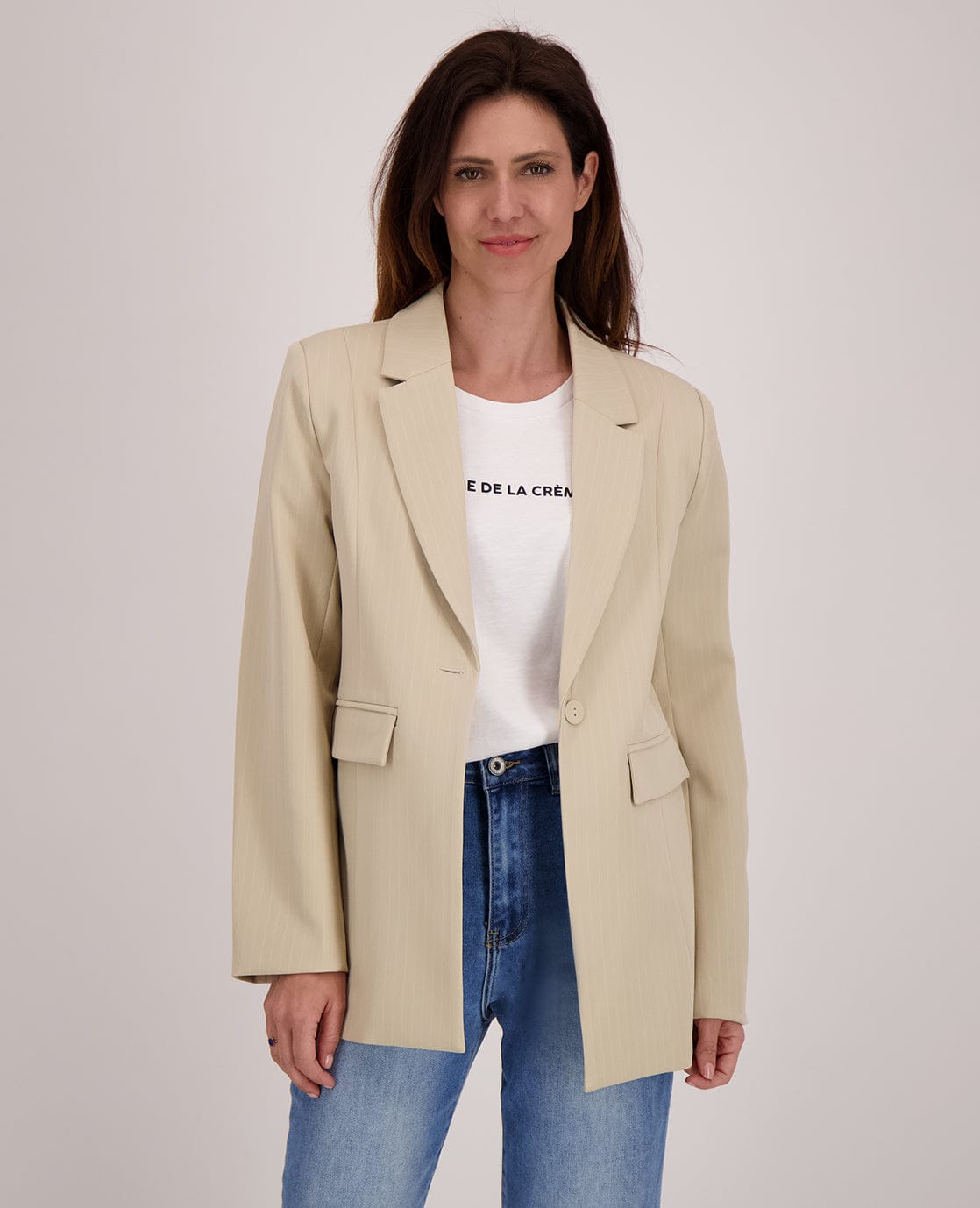 Je m'appelle Jassen Blazer Straight Pinstripe | Sahara