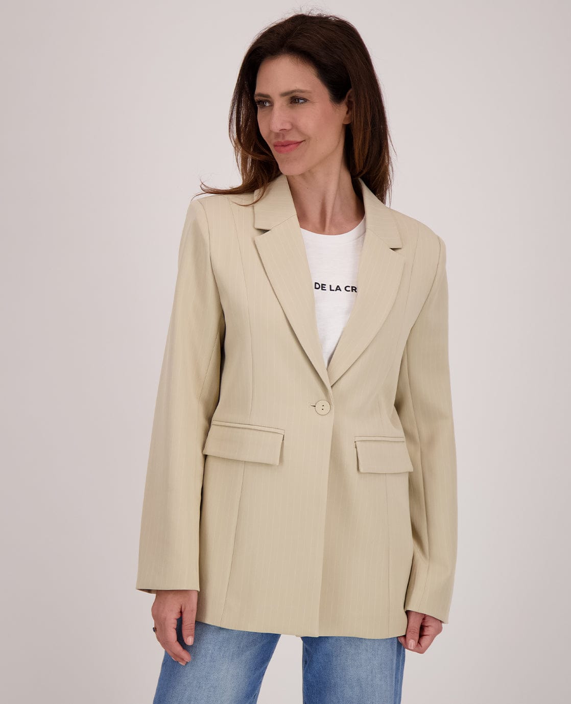 Je m'appelle Jassen Blazer Straight Pinstripe | Sahara