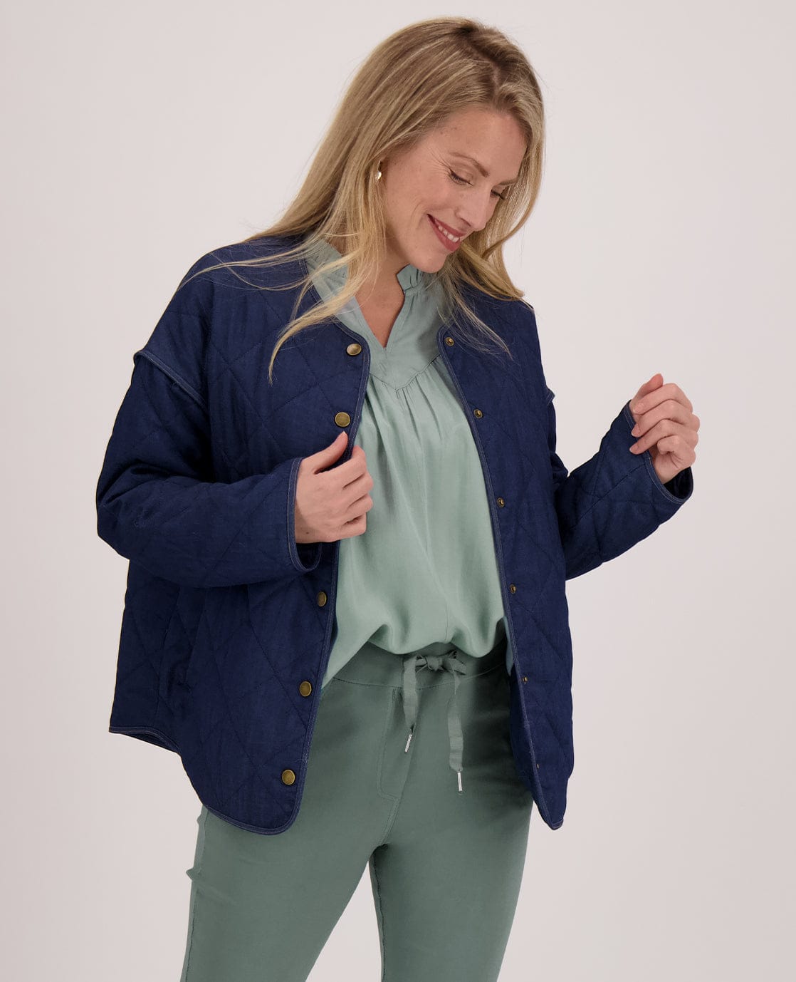 Je m'appelle Jassen Jacket Quilted | Dark Blue Denim