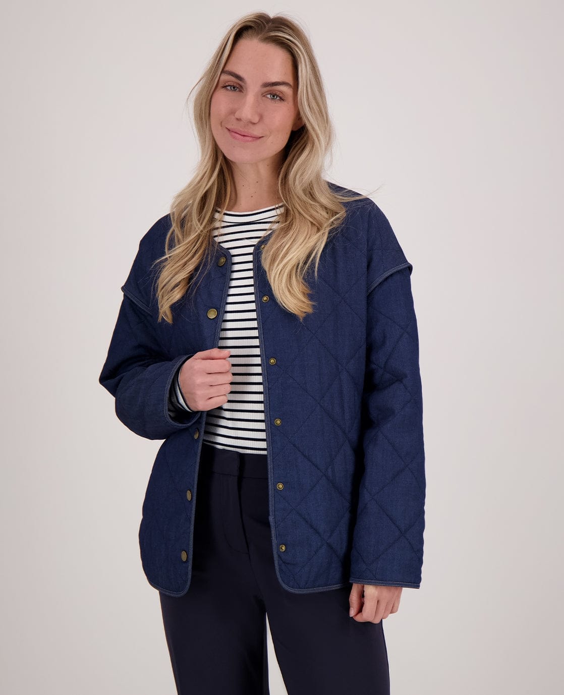 Je m'appelle Jassen Jacket Quilted | Dark Blue Denim