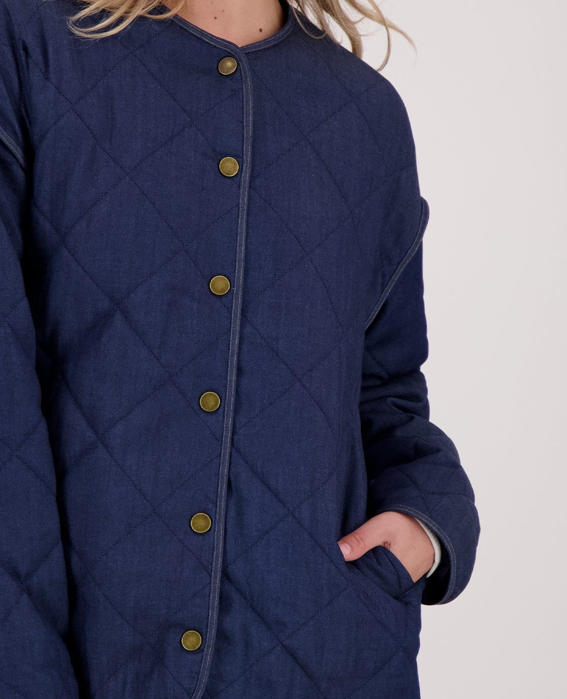 Je m'appelle Jassen Jacket Quilted | Dark Blue Denim