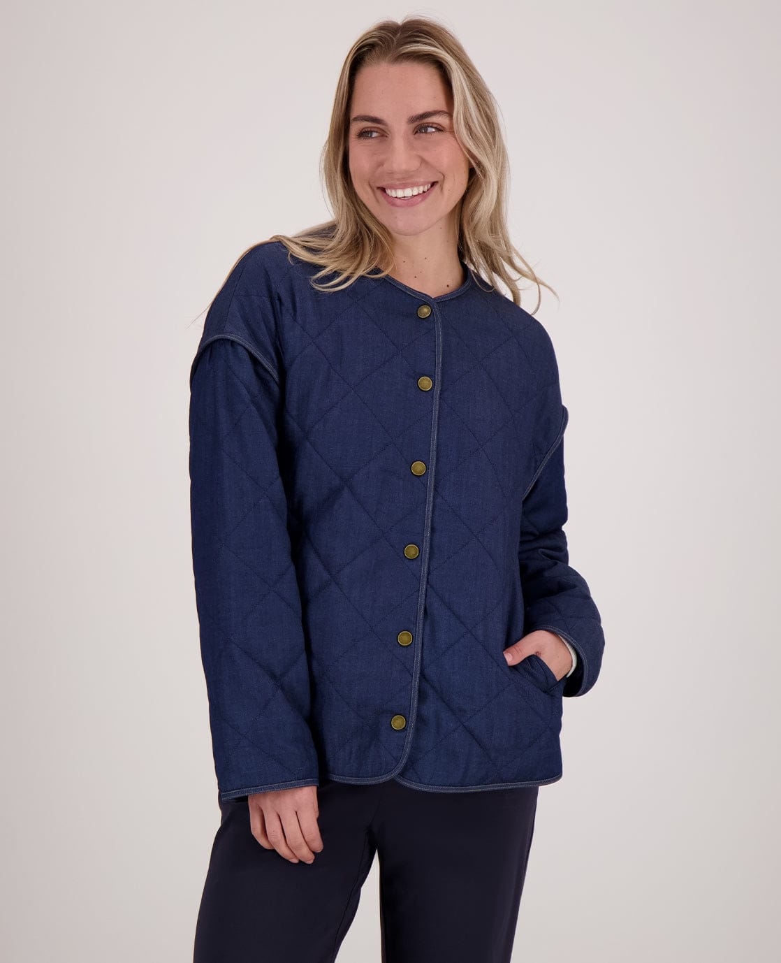 Je m'appelle Jassen Jacket Quilted | Dark Blue Denim