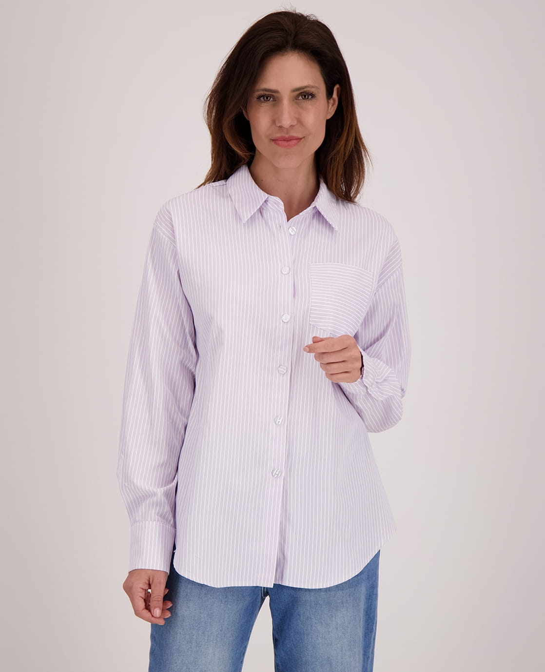 Je m'appelle Tops Blouse Doortje | Mauve/Wit