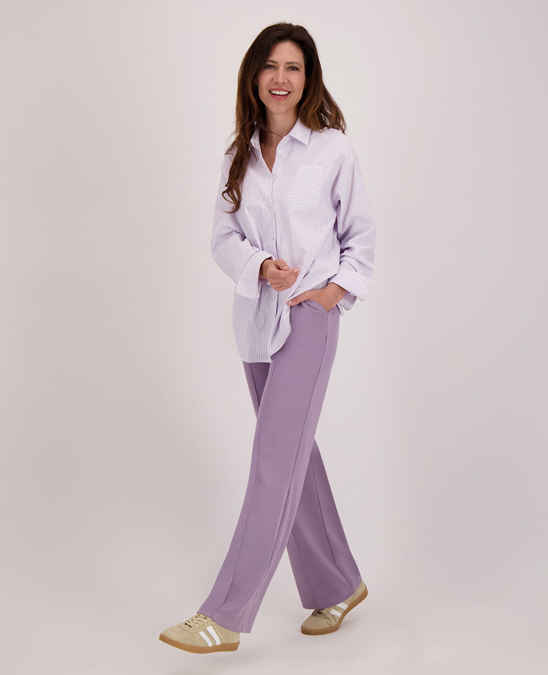 Je m'appelle Tops Blouse Doortje | Mauve/Wit
