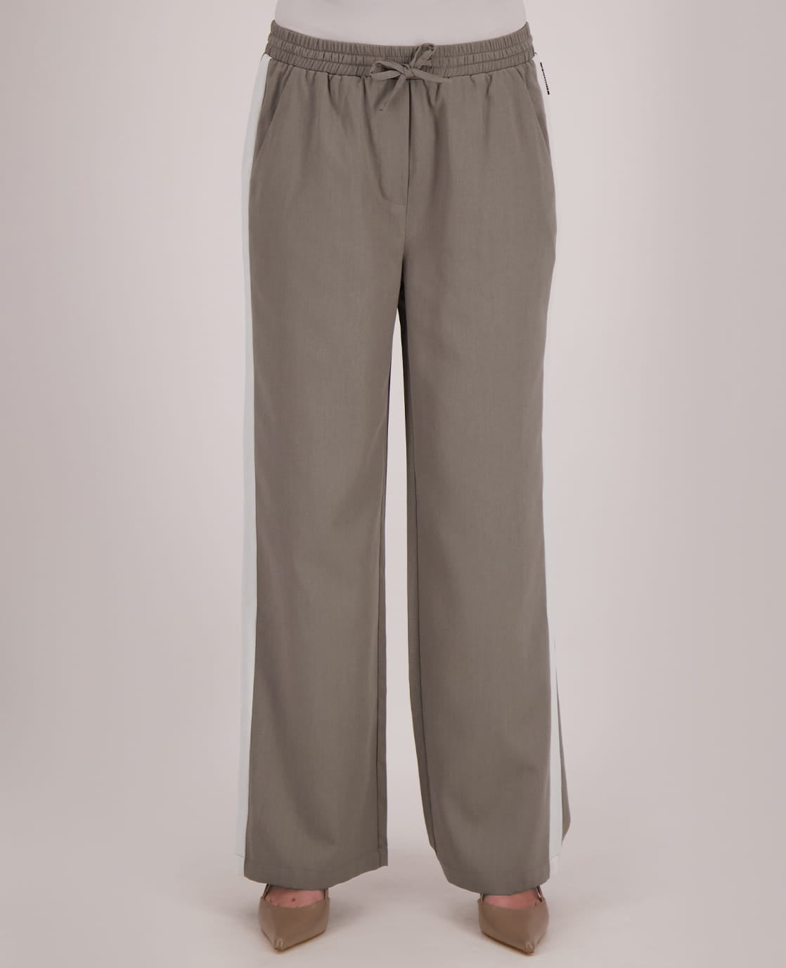 Je m'appelle Broeken Dark Sand / Off White / XS Pant Faline Straight | Dark Sand / Off White