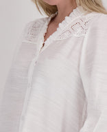 Je m'appelle Tops Blouse Ruche | Porselein wit