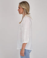 Je m'appelle Tops Blouse Ruche | Porselein wit