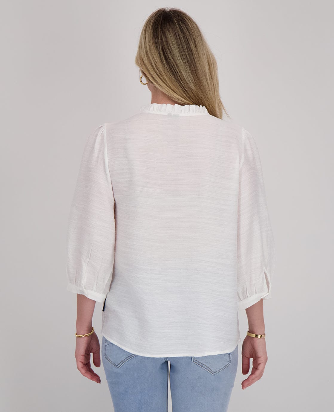 Je m'appelle Tops Blouse Ruche | Porselein wit